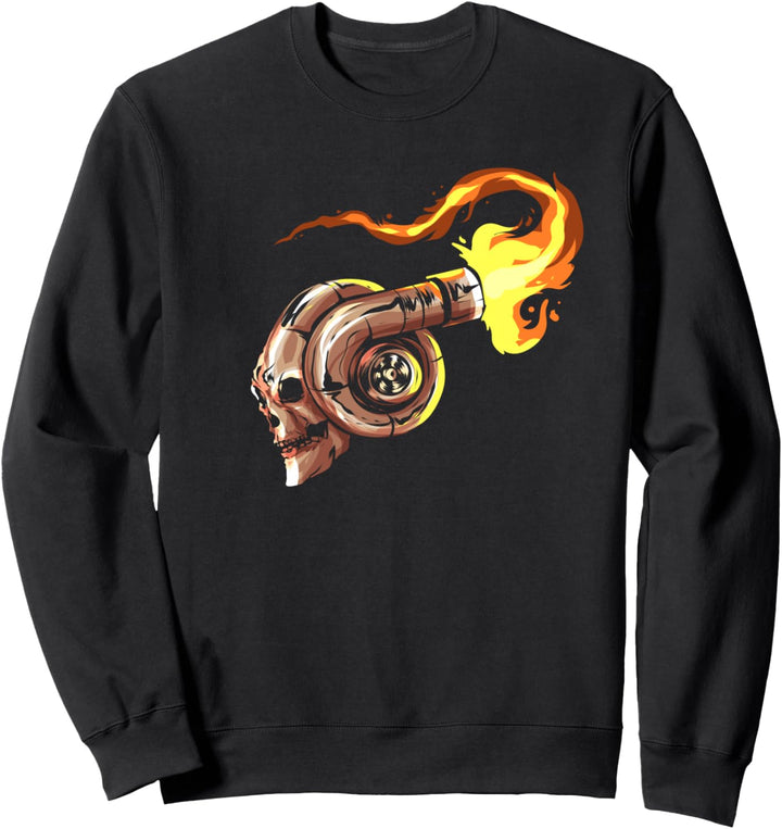 Turbolader Totenkopf Tuning Kompressor Mechaniker Sweatshirt