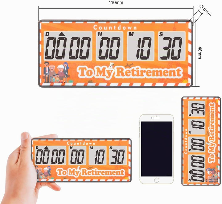 Jayron Retirement Timer 9.999 Tage Digitale Countdown-Uhr Laute Alarme,Magnet Adsorption Stoppuhr Ti