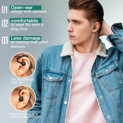 Open Ear Kopfhörer kabellos Headset Bluetooth Single Luftleitung Knochenschall Sportkopfhörer mit Oh