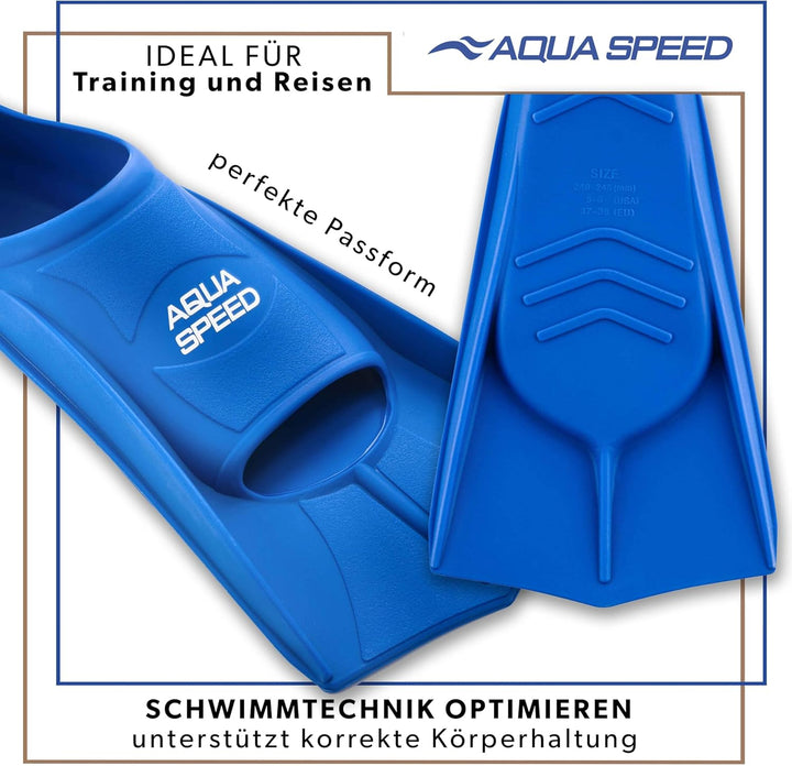 Aqua Speed Kurze Schwimmflossen für Erwachsene und Kinder I HIGH TECH | weiche Trainingsflossen I le