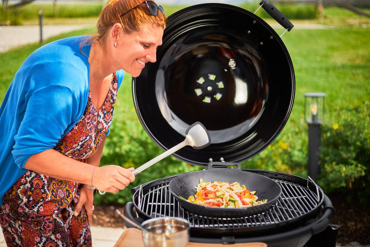 RÖSLE BBQ-Woklöffel, Hochwertiger Löffel mit Silikonrand und Rundgriff, Edelstahl 18/10, spülmaschin