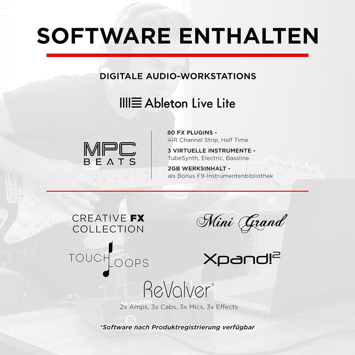 M-Audio AIR 192 | 4 - 2-in-2-out-USB-Audio-Interface mit MPC Beats und Ableton Live Recording-Softwa