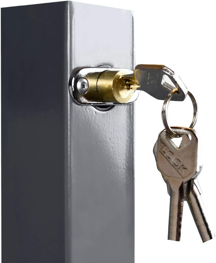 Jopassy 2* Parkpfosten Absperrpfosten mit 3 Schlüssel, Stahl klappbar Parkplatzsperre Parkplatzsperr