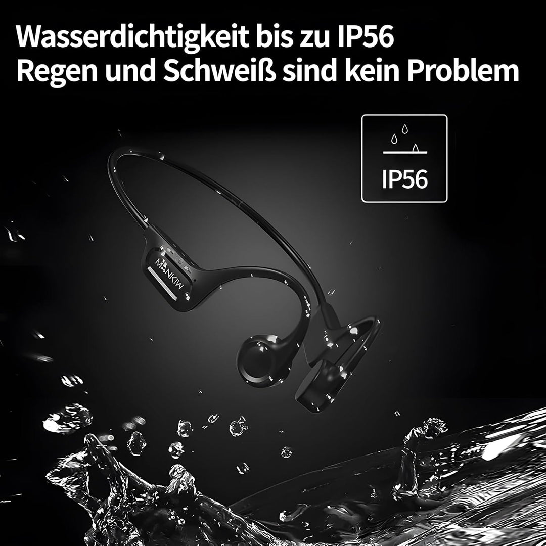 MANKIW Knochenschall Kopfhörer Bluetooth, Open Ear Kopfhörer Bluetooth 5.3, Typ-C Ladeanschluss, IPX