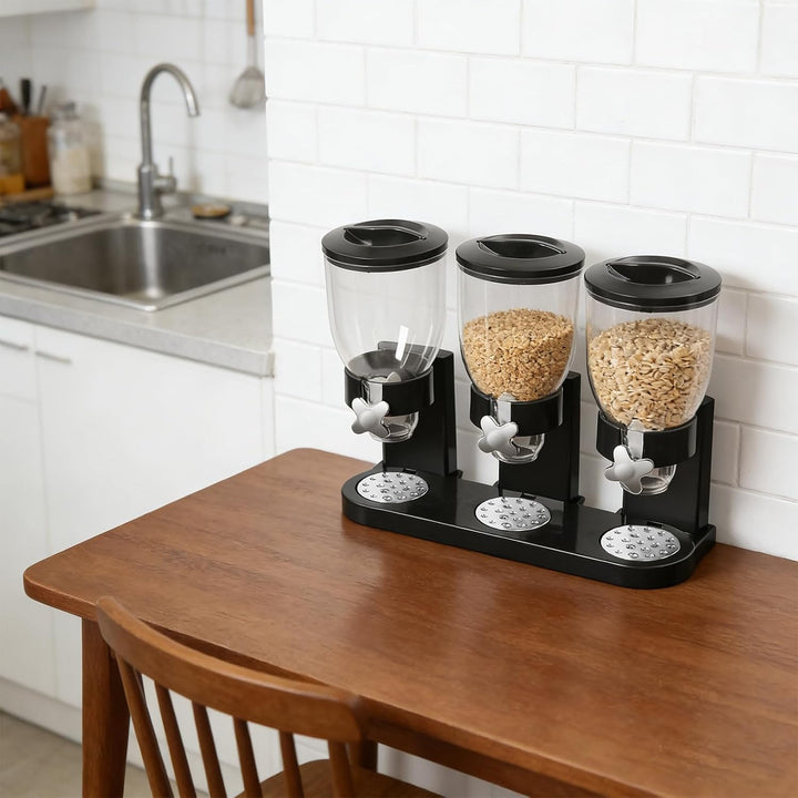 Müslispender 3x2L, Getreidespender für Küche &amp; Café (44x16x35cm)