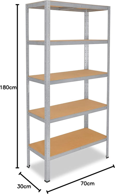 shelfplaza® 180x70x30cm HOME Schwerlastregal verzinkt/Metallregal mit 5 Böden/Kellerregal Metall, Ga