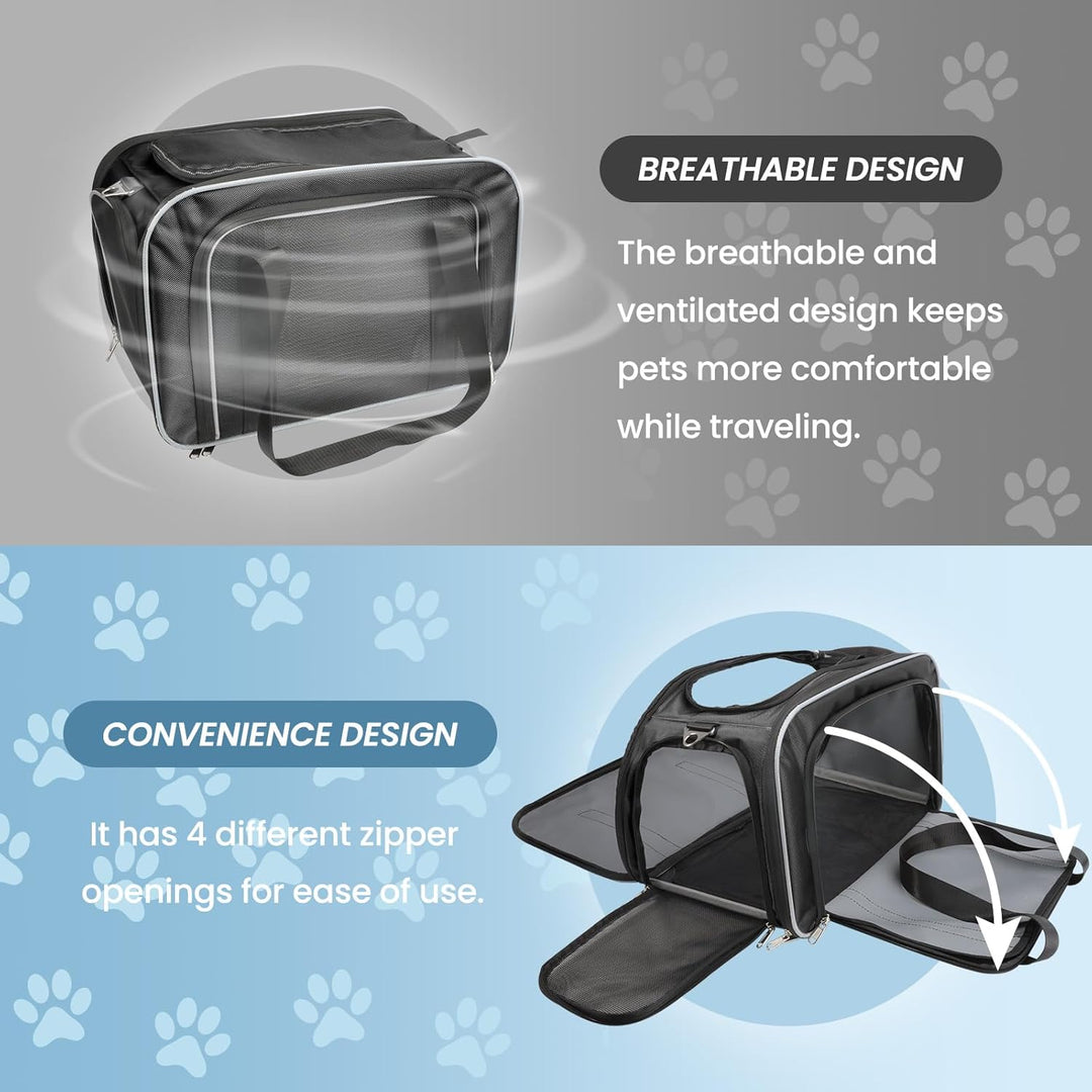 PETWIT katzentransportbox hundetransportbox faltbar grosse Haustiertasche für Katze und Kleine Hunde