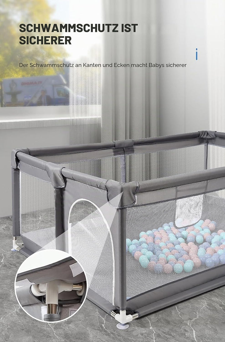 Laufstall Baby, Laufstall Faltbar für Drinnen, Grosser Laufgitter Baby, Kinderaktivitätszentrum Spie
