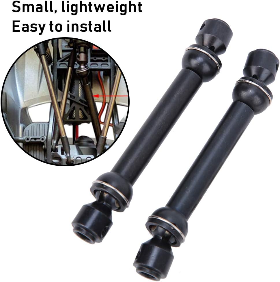 Tbest 2pcs Universal Drive Shaft, Teleskop-Gelenkwelle aus Metall, passend für SCX10 D90 RC Crawler(