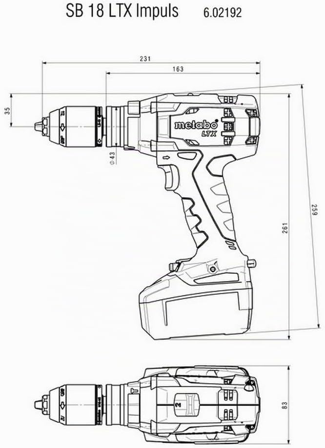 Metabo Akku-Schlagbohrschrauber SB 18 LTX Impuls (602192890) 18V ; Karton, Akkuspannung: 18 V, Max.