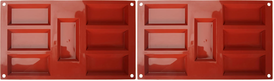 silikomart | SF054 Silikonform für Monoportionen, Antihaft, 7 Hohlräume, 2er Pack Kuchenform, 95 x 4