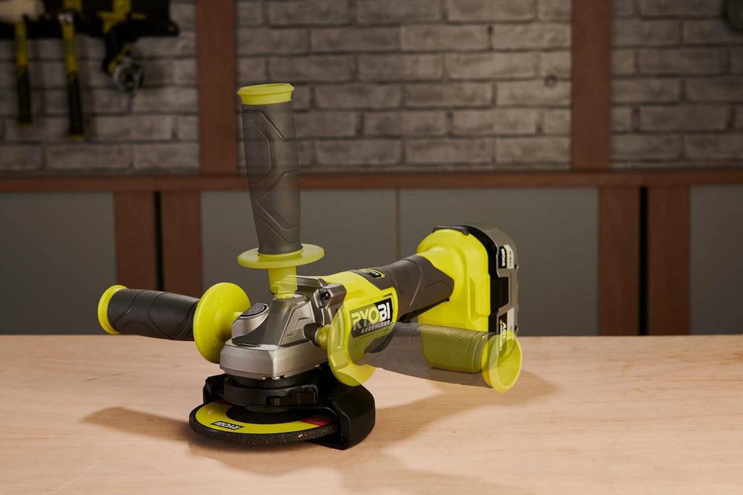 RYOBI 18 V ONE+ Brushless Akku-Winkelschleifer RAG18BL-0, 125mm Scheibendurchmesser, werkzeuglose Sc