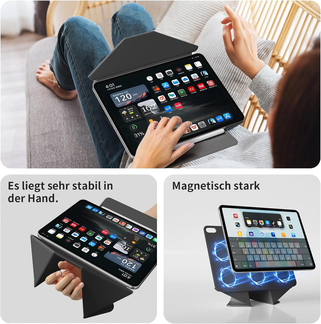 Magnetisch Hülle für iPad (A16) 11. Generation 11 Zoll 2025, iPad 10. Generation 10,9 Zoll 2022, Sch