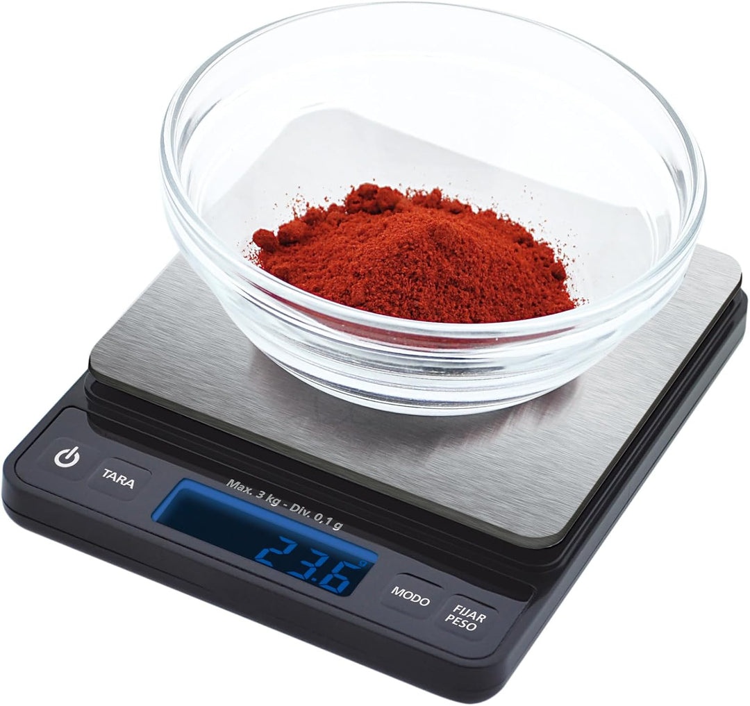 Jata Hogar 773 – Küchenwaage Hohe Präzision, Kapazität 3 kg, grau
