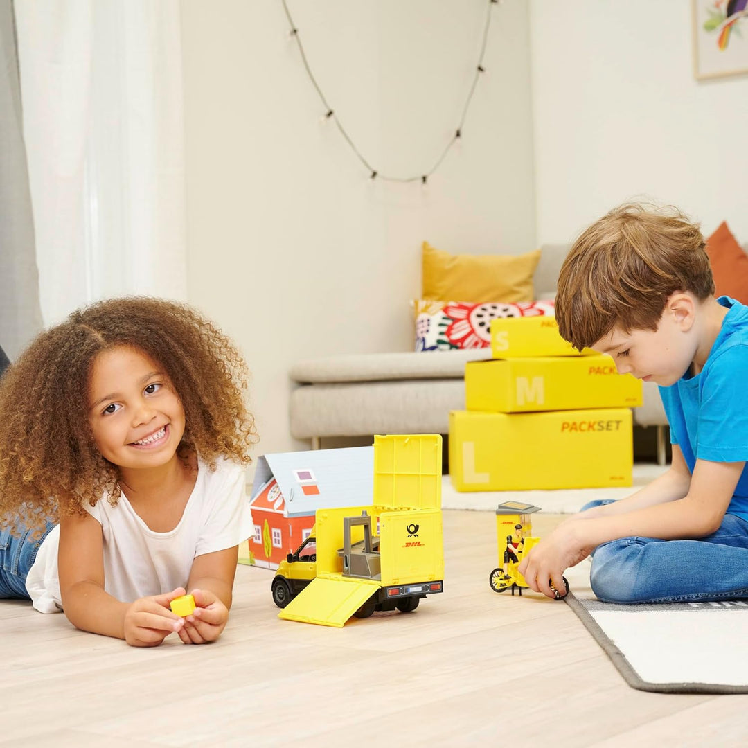 Dickie Toys - DHL Delivery Set (25 cm) - Paketzusteller-Spielset für Kinder ab 3 Jahre, DHL Postauto