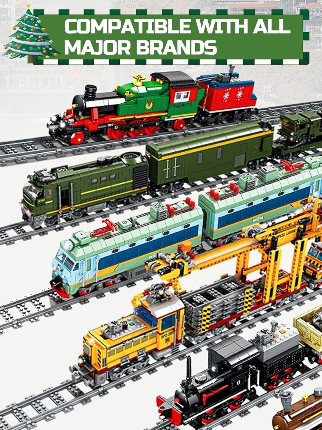 Hapoyxm Bausteine Zug Schienen Set, 40 Stück City Eisenbahn Schienen for Train, City Erweiterungsset