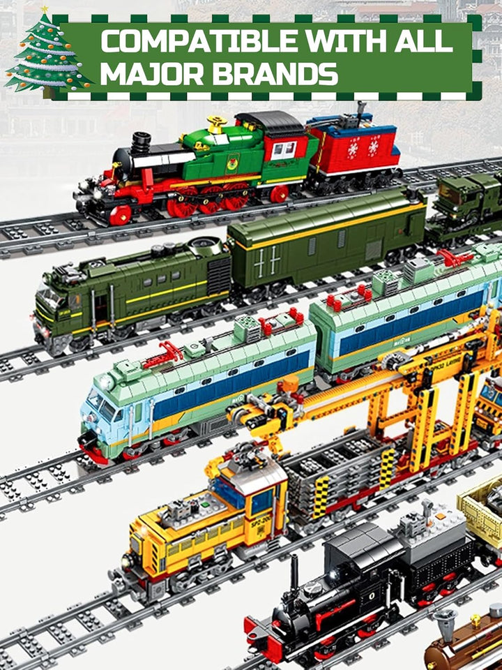 Hapoyxm Bausteine Zug Schienen Set, 40 Stück City Eisenbahn Schienen for Train, City Erweiterungsset