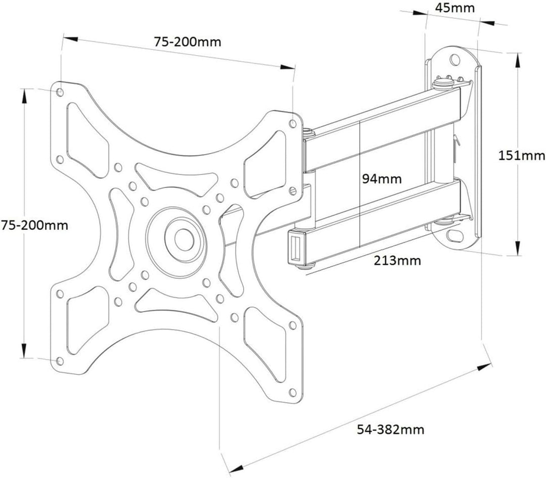 NEG Profi Universal TV-Wandhalterung Extender 2540 (weiss) Schwenk-, neig-, ausziehbar und drehbar (