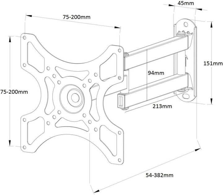 NEG Profi Universal TV-Wandhalterung Extender 2540 (weiss) Schwenk-, neig-, ausziehbar und drehbar (