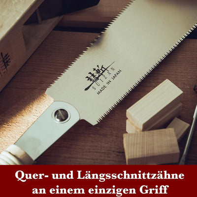 SUIZAN Japansäge Holzsäge Ryoba 240mm Zugsäge Japanische Säge Handsäge Holz Holzbearbeitungswerkzeug