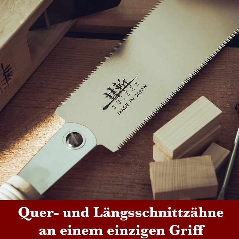 SUIZAN Japansäge Holzsäge Ryoba 240mm Zugsäge Japanische Säge Handsäge Holz Holzbearbeitungswerkzeug