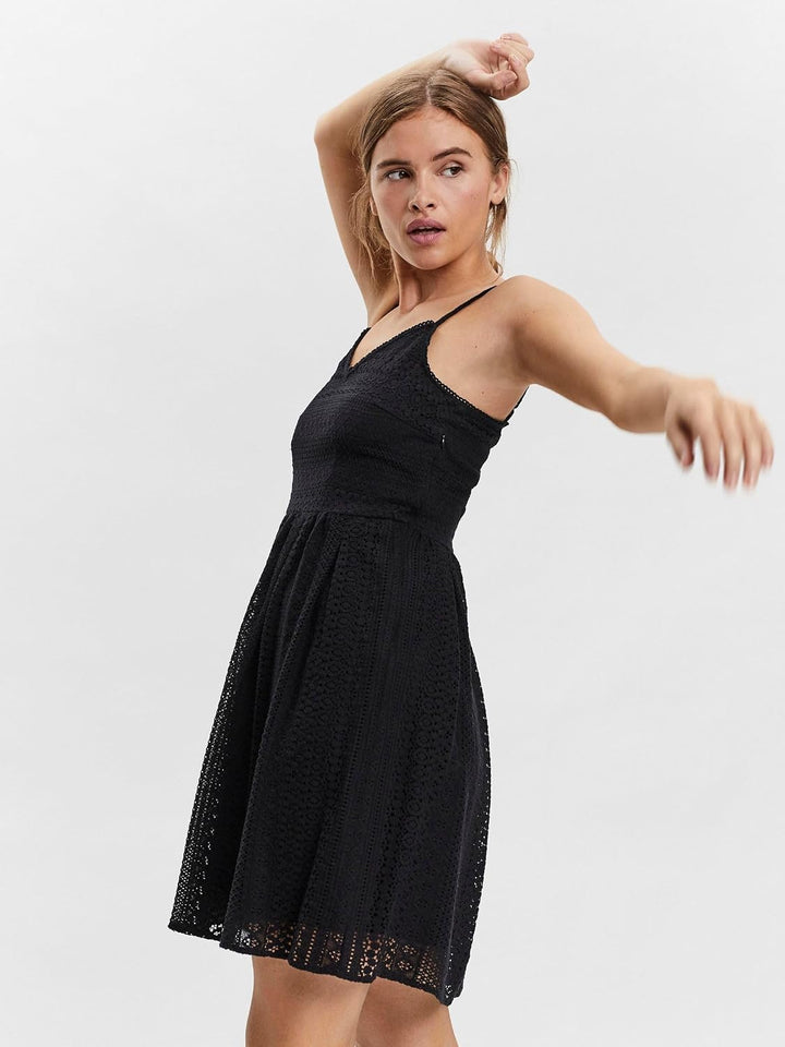 VERO MODA Female Plissiertes Kleid VMHONEY Kurzes Kleid | Plissé dress XS Schwarz, XS Schwarz