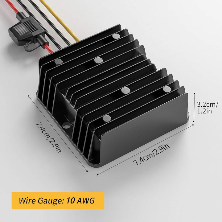 Spannungswandler 12V auf 24V 10A 240W | Wasserdichter DC-DC Wandler mit Sicherung | Spannungsstabili