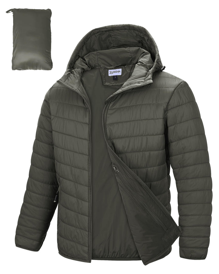 33,000ft Herren Leichte Steppjacke Outdoor Wasserbeständige Übergangsjacke Warme Winterjacke für Män