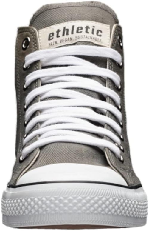 Ethletic - Unisex - Canvas Sneaker - Black Cap Hi Cut - Fairtrade Produkt 36 EU Donkey Grey Just Whi