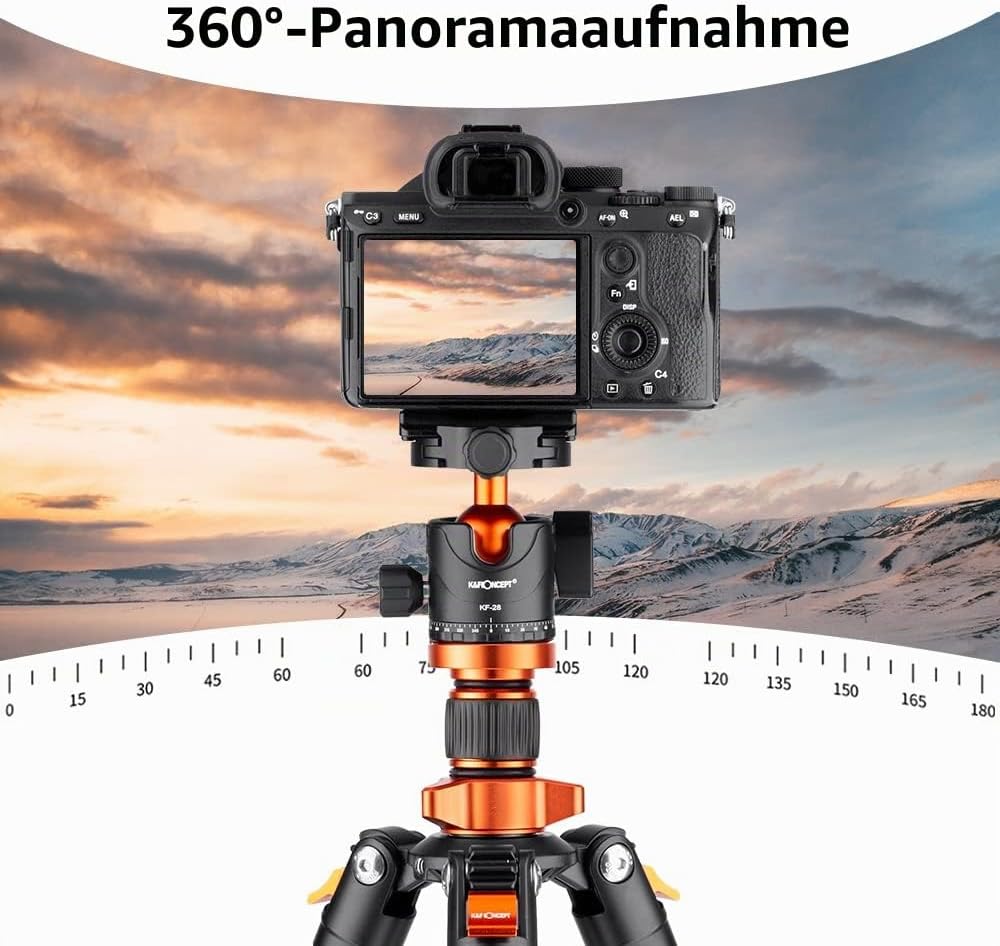 K&amp;F Concept Carbon Stativ Kamera Stativ, kompaktes D254C1(SA254C4) Reisestativ Stativ Kamera, Tripod
