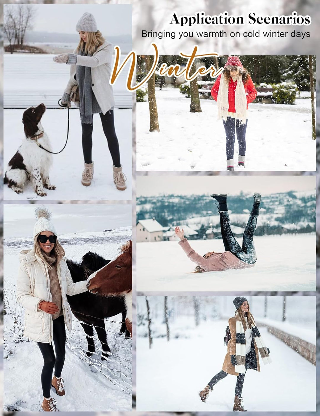 PASUDA Thermo Leggings Damen Winter Fleece Gefütterte Thermoleggins Lang High Waist Warme Winterlegg