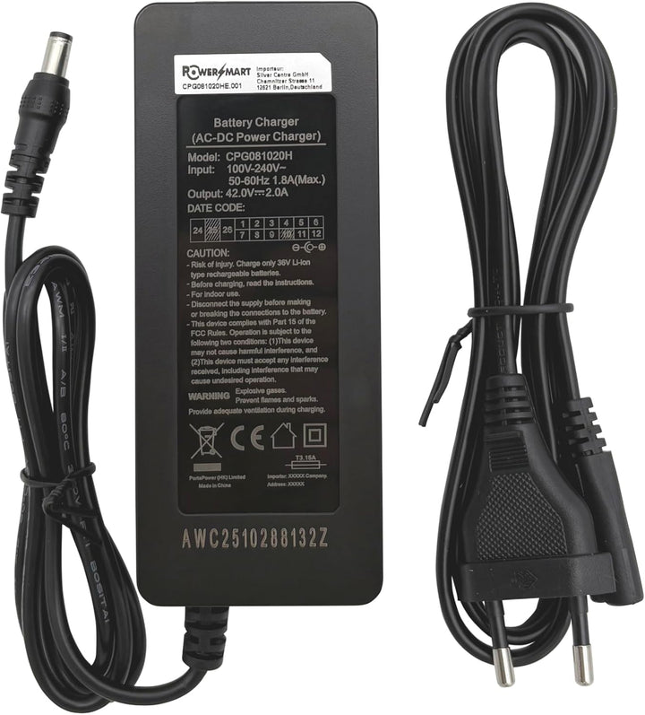 PowerSmart® 42V 2A eRider Ladegerät Netzteil für Akku 36V Lithium Ionen für ACK4201 C060L1001