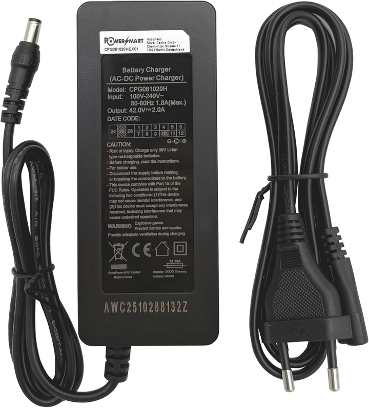 PowerSmart 36V 2A Ladegerät Ausgang 42V Ersatz für Adore Versailles, Valencia, Cantaloupe, Marseille