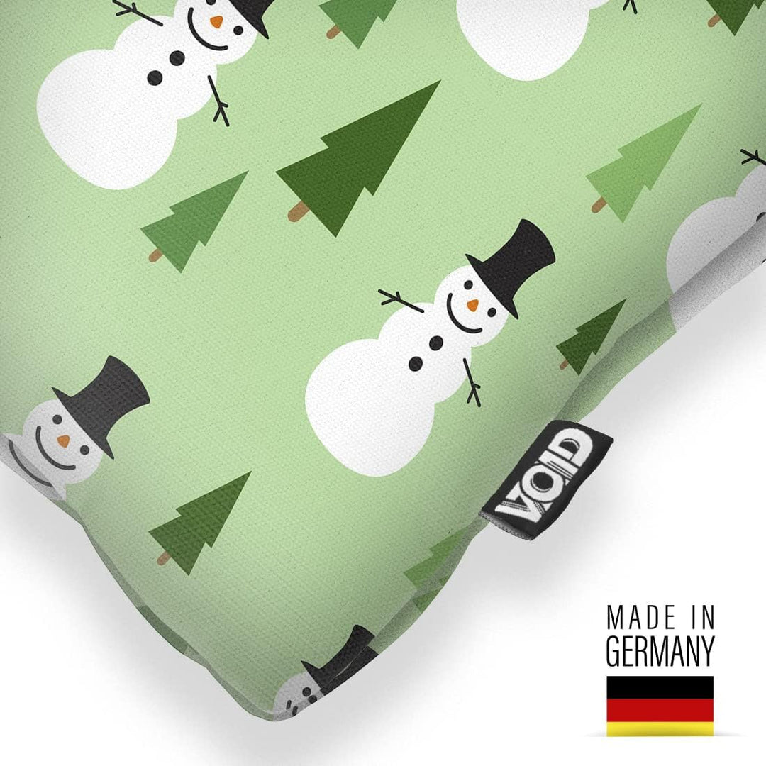 VOID Schneemann Muster Wald Kissenbezug Kissenhülle Sofakissen Kissen Deko Weihnachten Winter Weihna