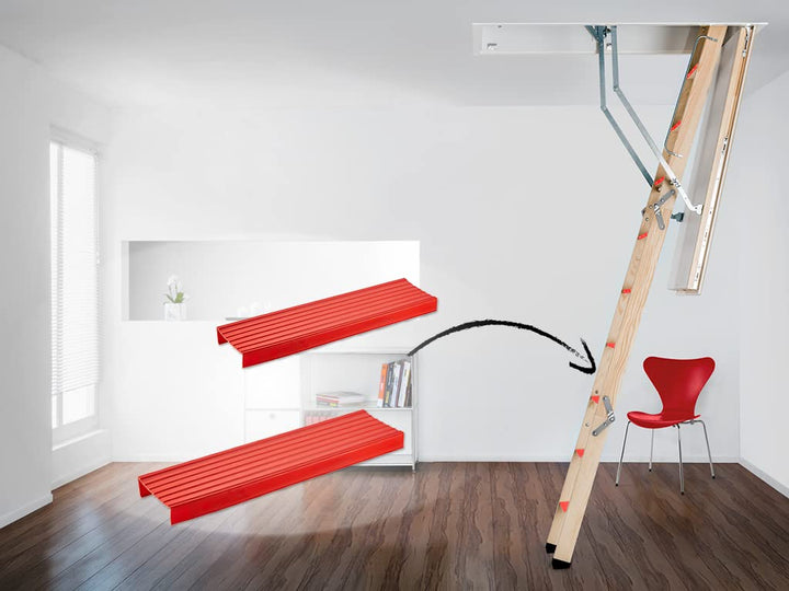 Original Roto Die Treppe Stufenengel Quadro/Designo für Roto Bodentreppen Rot Stufenschutz für saube
