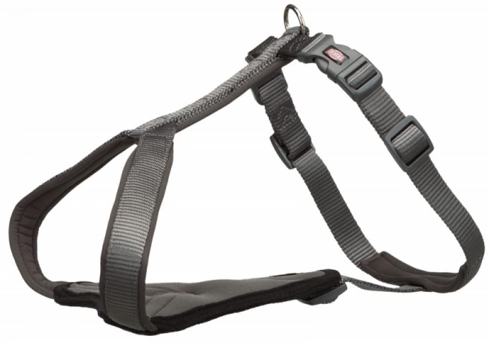 Trixie Premium Y-Hundegeschirr, Grau (Graphite), M/L Graphit M/L, Graphit M/L