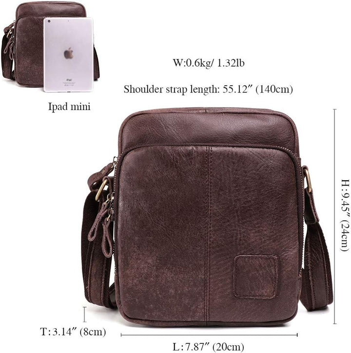 BAIGIO Umhängetasche Herren Leder Schultertasche Vintage Herrentasche Messenger Bag mit Schultergurt