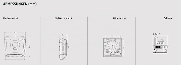 VEMER VE024600 KLIMA 2V - Mechanischer Raumthermostat für Gebläsekonvektoren, Heizungsthermostat, 2-