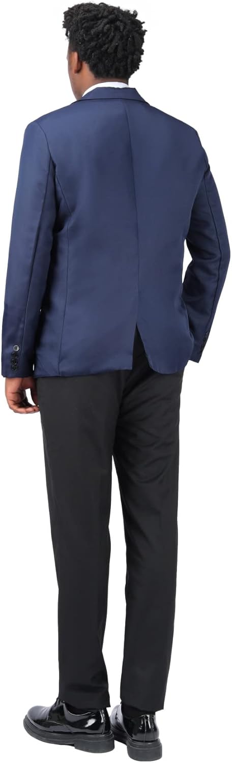 YOUTHUP Sakko Herren Leichter Regular Fit Anzug Jacke für Männer Freizeit Jackett Blazer Marine M, M