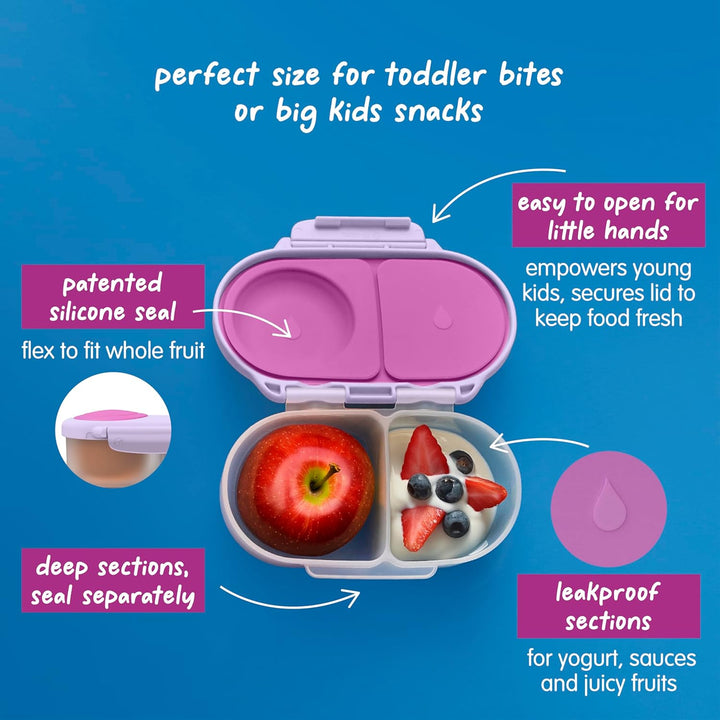 b.box Mini Brotdose | Bento-Box mit 3 Fächern (2 auslaufsicher) | Ideal für Kleinkinder, Kinderlunch