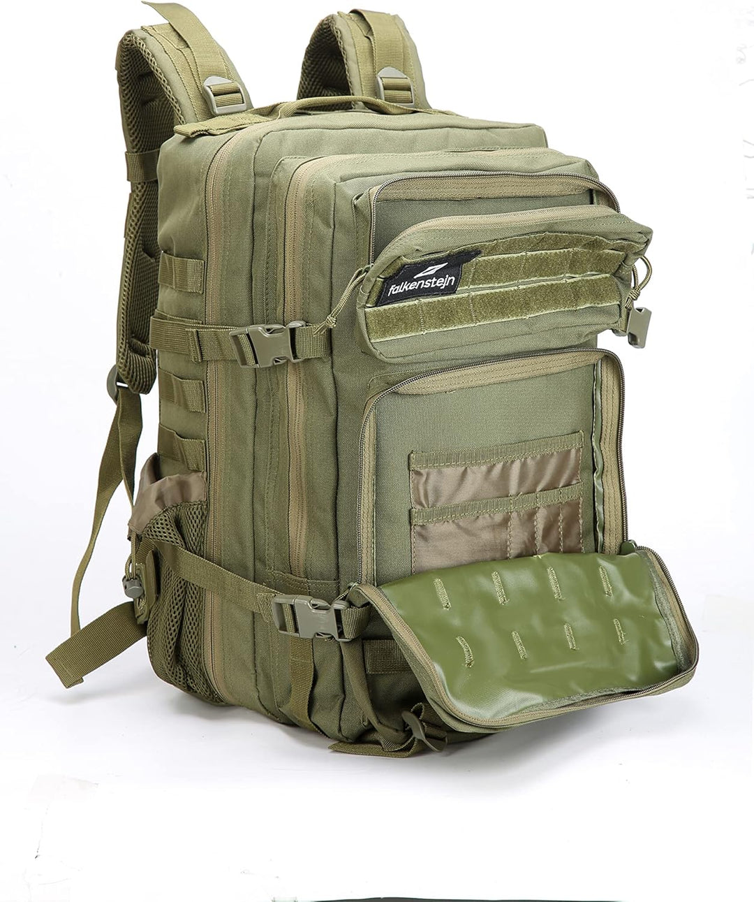 FALKENSTEJN Rucksack für Freizeit Outdooraktivitäten Schule Arbeit Multifunktionsrucksack Army 45l 4