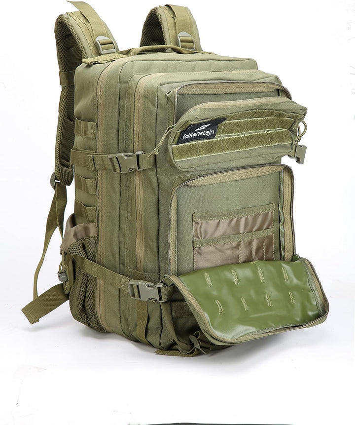 FALKENSTEJN Rucksack für Freizeit Outdooraktivitäten Schule Arbeit Multifunktionsrucksack Army 45l 4