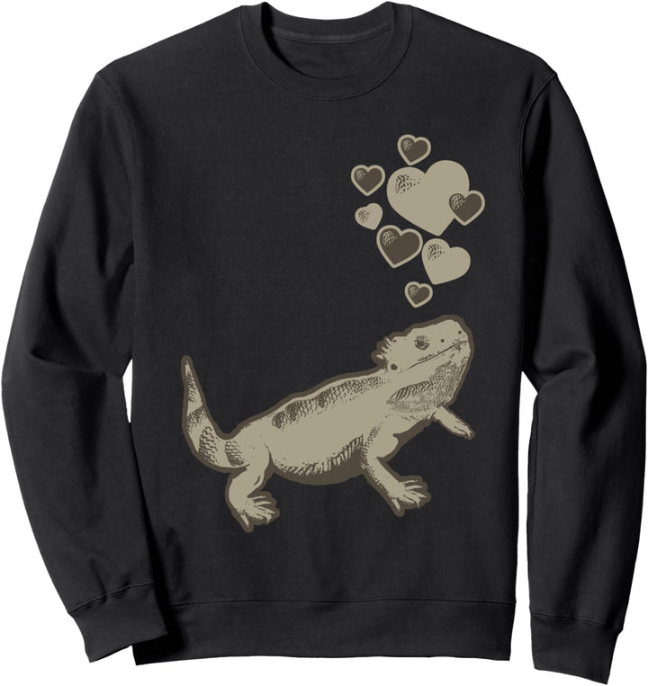 Netter bärtiger Drache mit Herzen Sweatshirt