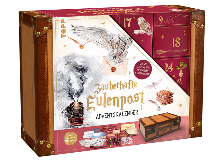Adventskalender Zauberhafte Eulenpost: 24 Überraschungen für Papeterie-Lover: Box mit Magnetverschlu