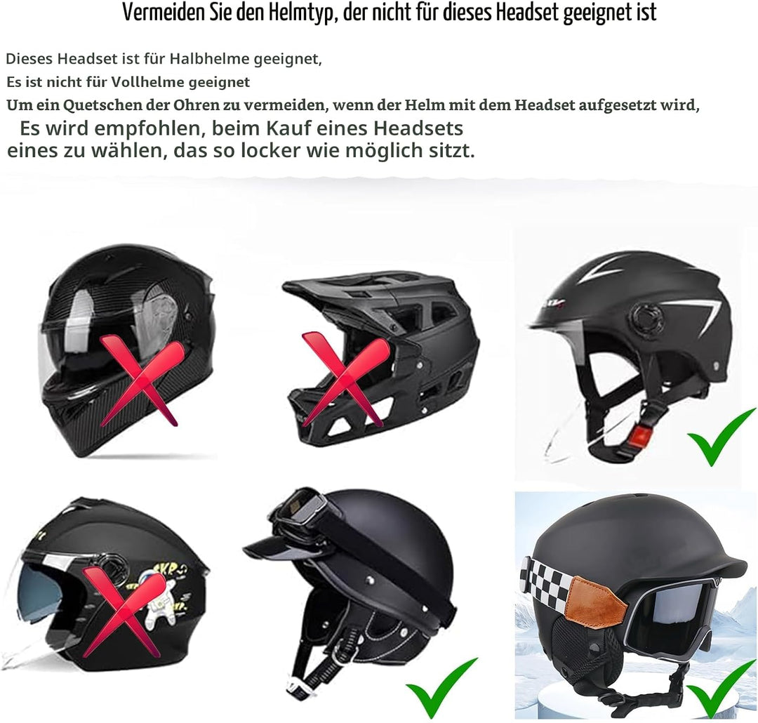 Outdoor Sports Ski/Lautsprecher für Fahrradhelme- True Wireless Bluetooth 5.3 Helm-Lautsprecher für