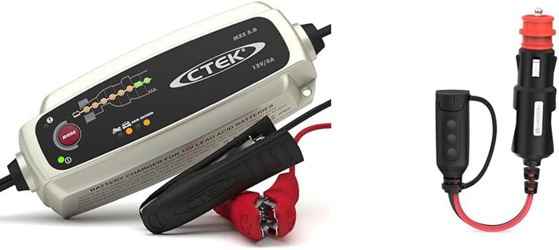 CTEK MXS 5.0 Batterieladegerät Mit Automatischer Temperaturkompensation, 12V 5.0 Amp (EU Stecker) &