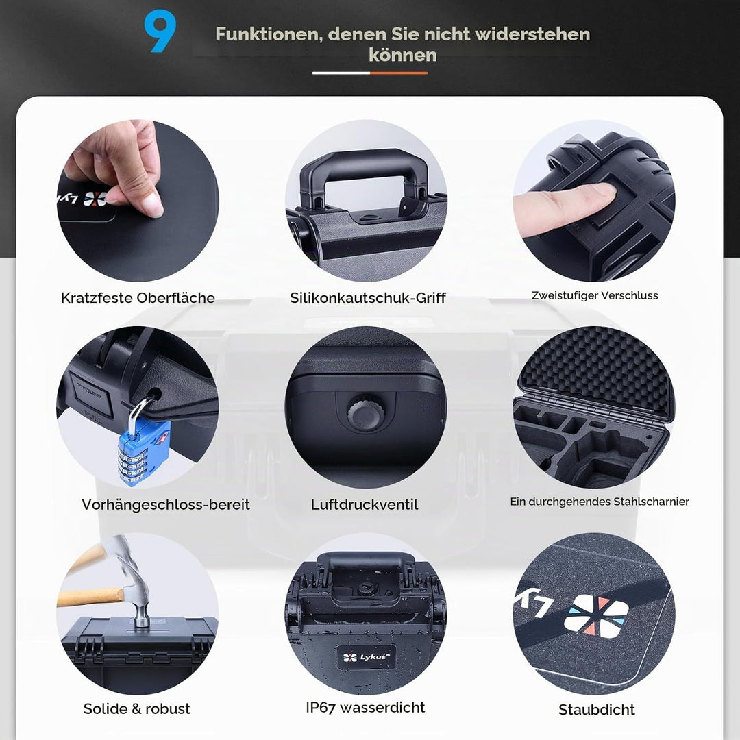 Lykus Titan N110 Wasserdicht Tasche/Koffer/Case für DJI Neo Combo, RC-N3/DJI RC 2, Unterstützung 7 A
