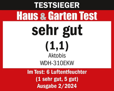 Aktobis Luftentfeuchter, Bautrockner WDH-310EKW (bis 12 L/T + Digital + WLAN), bis 12 L/T + Digital