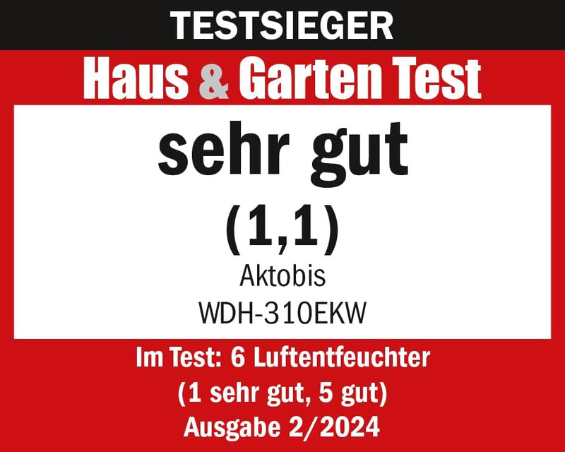 Aktobis Luftentfeuchter, Bautrockner WDH-310EKW (bis 12 L/T + Digital + WLAN), bis 12 L/T + Digital