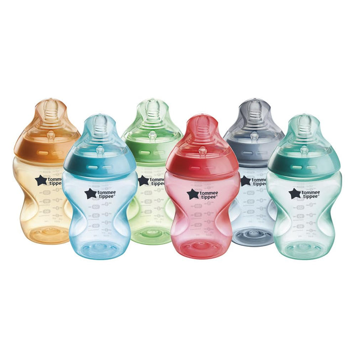 Tommee Tippee Closer to Nature Babyflaschen, Natürlich geformter Trinksauger mit Anti-Kolik-Ventil,